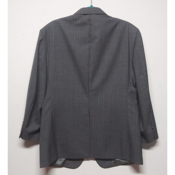Towncraft Suit Jacket 42S worsted wool blend striped gray Blazer Sport Coat EUC - Picture 2 of 13